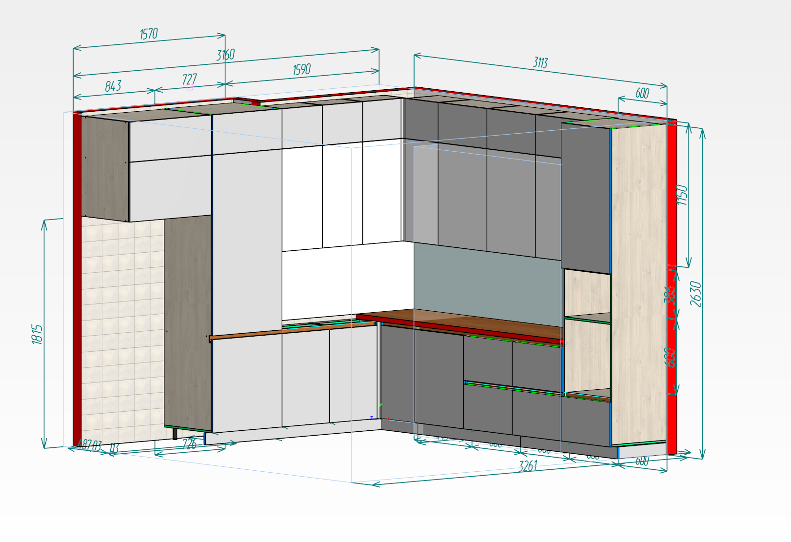 Кухня угловая №070