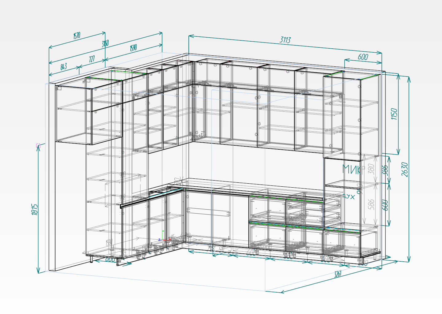 Кухня угловая №15
